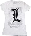 Death Note: L Imprint Style Junior White T Shirt.