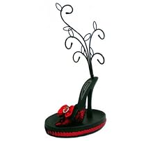 Romance Shoe Jewelry Tree - Earrings Holder- Red & Black - 9"H