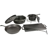 Sportsman CICS8 8-Piece Cast Iron Outdoor Cookware Set With Carrying Bag