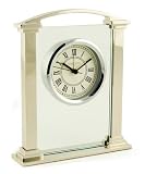 Silver & Glass Quartz Mantle Alarm Clock by LC Designs