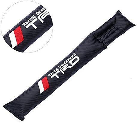 TRD Carbon Fiber Seat Gap Filler Pad In Black With Spacer Protective Case And Slot Plug Car Gap Filler Set Of 2