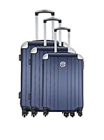 LES PTITES BOMBES Set de 3 trolleys rígidos BD-5945 (Azul Marino)