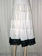 Womens White Black Lace Cotton Tiered Skirt Bohemian Style