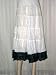 Womens White Black Lace Cotton Tiered Skirt Bohemian Style