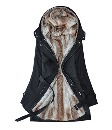 Xinliya women thicken faux fur hooded coat jacket parka…