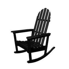 Polywood Outdoor Furniture Classic Adirondack Rocker, Black-Recycled Plastic Materials by 