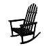 Polywood Outdoor Furniture Classic Adirondack Rocker, Black-Recycled Plastic Materials