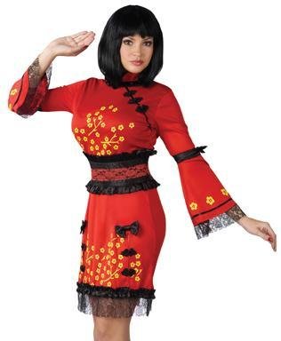 New China Girl Geisha Dress Adult Halloween Costume Womens US Medium/Large (10-14)