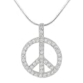 Sterling Silver Peace Sign Necklace
