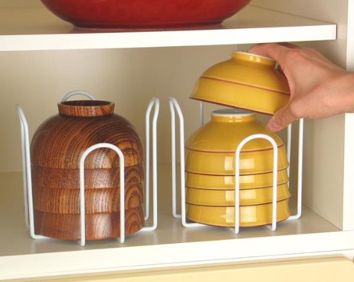 えつこの　取り出し　やすい　おわん　ラック　2個組 （ 日本製 食器 棚 収納 椀）
