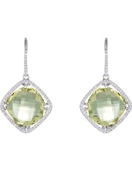 Sterling Silver Halo-Styled Dangle Earrings