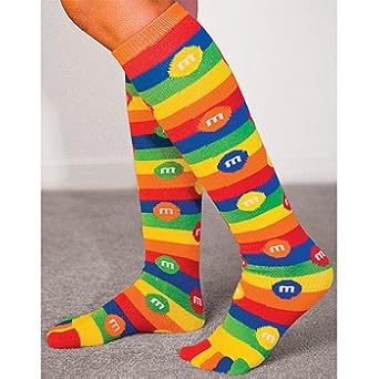 M&M's Candy Fun To Wear Brightly Colored Toe Socks
