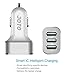 [ USB Car Charger ] JOTO 6.6A/33W 3 Ports USB Car Charger with Smart IC Intelligent High Speed Charging [Metal Series] - Portable Fast External Battery Pack Vehicle Charger compatible to Apple and Android devices (iPhone, iPad, Apple Watch, Samsung Galaxy, Galaxy S6, HTC M9, Nexus, Motorola, Nokia, Sony, MP3, GPS, Bluetooth Speaker and More) Mobile Smartphones and Tablets UNIVERSAL Portable Rapid Travel Charger, 3 USB Quick Car Charger Adapter [Silver / White]