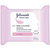 Johnson'S Face Care Daily Essentials Facial Cleansing Wipes 25 Wipes - Pack Of 4