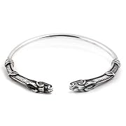Open Celtic Dragon Cuff Bracelet in Handmade Sterling Silver