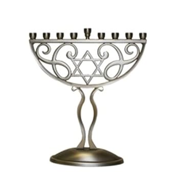Rite-Lite Judaica Antique Silver Finish Menorah