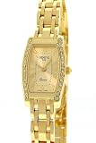 Geneve Italy Solid 14K Gold Tonneau Diamond Watch with Linked Solid 14K Bracelet