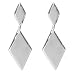 Sterling Silver Double Diamond Drop Post Earrings