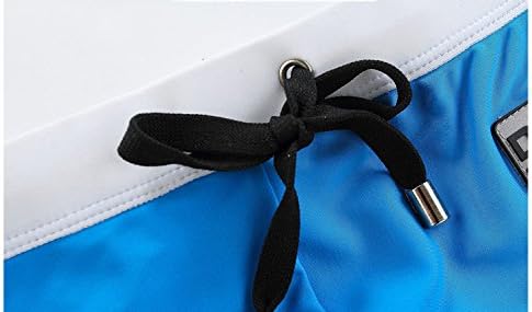 Men's Solid Swimwear Briefs Swimming Trunks (Blue White Size XXL)