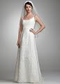 David's Bridal Spaghetti Strap Beaded Lace Slim A-Line Gown Style 2681 from David's Bridal