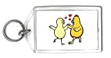 Keychain with body, individuals, individual, dancing, couple, humans, chickens, person, dance, human, persons, romance, birds, people, love