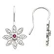 14K White Gold Ruby and Diamond Earrings