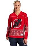 NHL Women's New Jersey Devils Fair Isle Fashion Jersey (Red, Small)