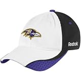 Baltimore Ravens Hats : Reebok Baltimore Ravens Ladies White 2009 Sideline Flex Fit Hat