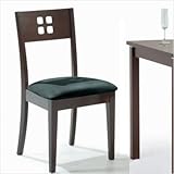 IMAGE OF Side-21 Simply Dining Side Chair in Walnut and Beige [Set of 2]