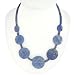 EXP Handmade Blue Lapis Lazuli Necklace With Antiqued Silver Beads