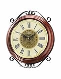 buy cheap price Seiko Wall Clock Dark Brown Wooden Case Ornamental Dial #QXA452BLH