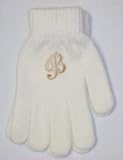 One Size White Magic Gloves to Be Trimmed with Customer Chosen Ivory Color Monogram for Boys 1-3 Years