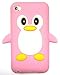 BUKIT CELL Apple IPOD TOUCH 4 Baby Pink Penguin Silicone Silicon Case Cover + Free Screen Protector + Free WirelessGeeks247 Metallic Detachable Touch Screen STYLUS PEN with Anti Dust Plug