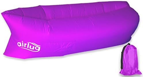 Airlug (purple) - Instantly Inflatable Portable Lounger Chair Couch Hammock Lamzac Bean Bag Replacement Hangout and Durable Construction - Great for Traveling, Hiking, Naps, Poolside, Beach