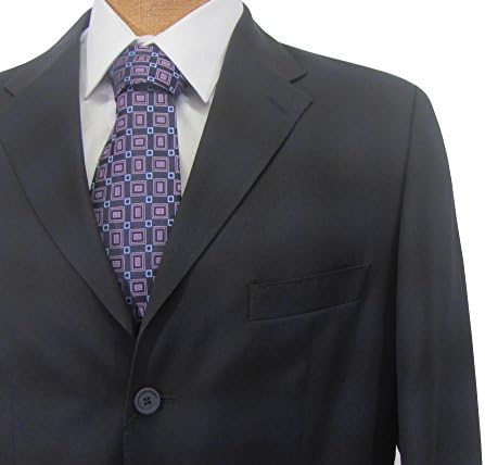 Silvio Bresciani Mens Navy Blue Plaid Italian Wool Suit- Size 46XL