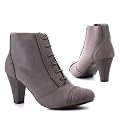 Damen Schuhe, STIEFELETTEN, SCHN�R BOOTS, Q1150, Synthetik in hochwertiger Leder Optik
