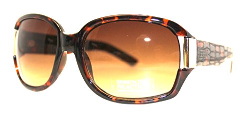 Kenneth Cole Reaction Sunglass Tortoise Rectangle Plastic, Brown Gradient Lens KC1052 426