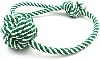 Petony Aggressive Durable Rope Ball with Rope Training and Reward Teething Playing Dog Chew Toy (Green)