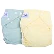 FUZZIBUNZ Reusable Diapers in Sage/Yellow- Medium