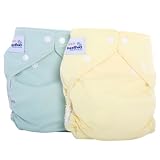 FUZZIBUNZ Reusable Diapers in Sage/Yellow- Medium