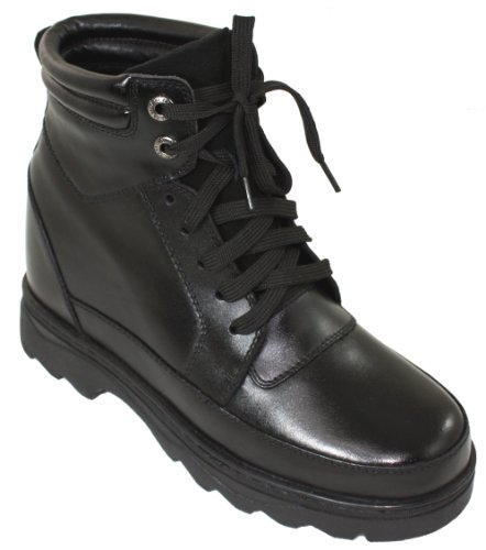 CALDEN - K881801 - 5.2 Inches Taller - Height Increasing Elevator Shoes (Black Motorcycle Boots)