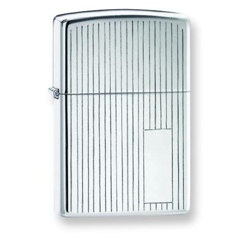 Engine Turned High Polish Chrome Zippo Lighter