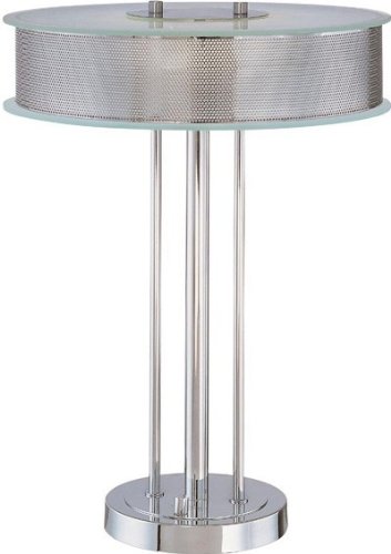 Fluorescent Table Lamp, Chrome/Metal Gauze/Fro Glass, 55W(2700K) 41 eTW8dLEL Fluorescent Table Lamp, Chrome/Metal Gauze/Fro Glass, 55W(2700K)
