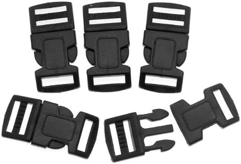 Parachute Cord Buckles - 15mm Black Pack of 5