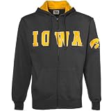 NCAA Iowa Hawkeyes Charcoal Classic Twill Full Zip Hoody Sweatshirt