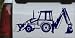 Navy 16in X 7.0in -- Backhoe Tractor Business Car Window Wall Laptop Decal Sticker