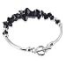 Black Swarovski Crystal Sterling Silver Bracelet 7.5 with Toggle Clasps