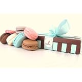 Leilalove Gluten Free Cookies, Assorted Almond Macaron, (Eight) 2 Macarons in a Brown and Blue Presentation Box, 100% Freshness and Flavor Satisfactions