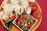 Wallmonkeys Peel and Stick Wall Decals - Nacho Chips on a Plate with Salsa and Vegetables - 60"W x 40"H Removable Graphic
