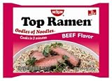 Nissin Top Ramen Beef Flavor Ramen Noodle Soup 3 oz (Pack of 24)